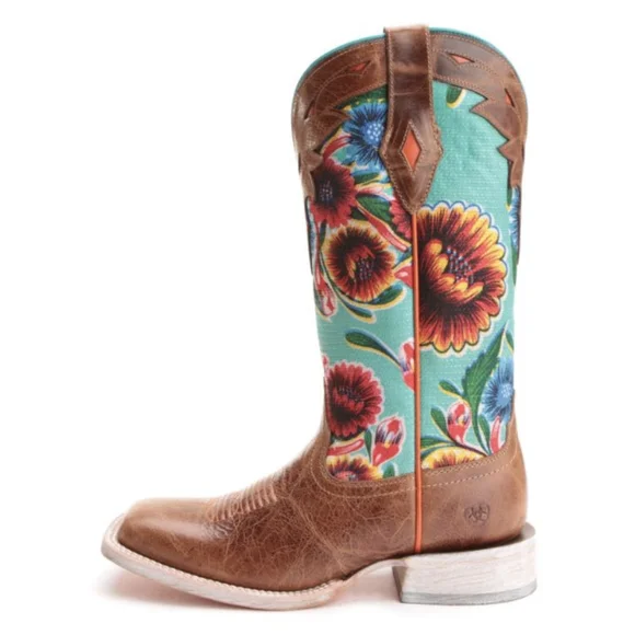 Ariat Circuit Champion Floral Square Toe Cowboy Boots - Picture 1 of 11